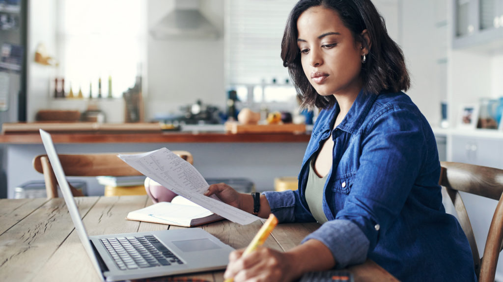 Woman working at her computer